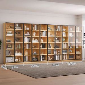 Muebles de Salón Ecológicos, Diseño Modular Contemporáneo, Estantería para <span class=keywords><strong>CD</strong></span> de Gran Capacidad, Librería, Vitrina con Puertas de Vidrio - Product Image 6