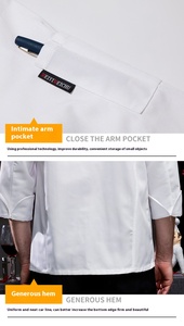 Uniformes de Chef Premium de Alta Gama, Chaquetas de Chef Transpirables de Poliéster/Algodón de Manga Larga, Unisex, para Uso en Restaurantes y Bares |   Otoño Invierno - Product Image 4