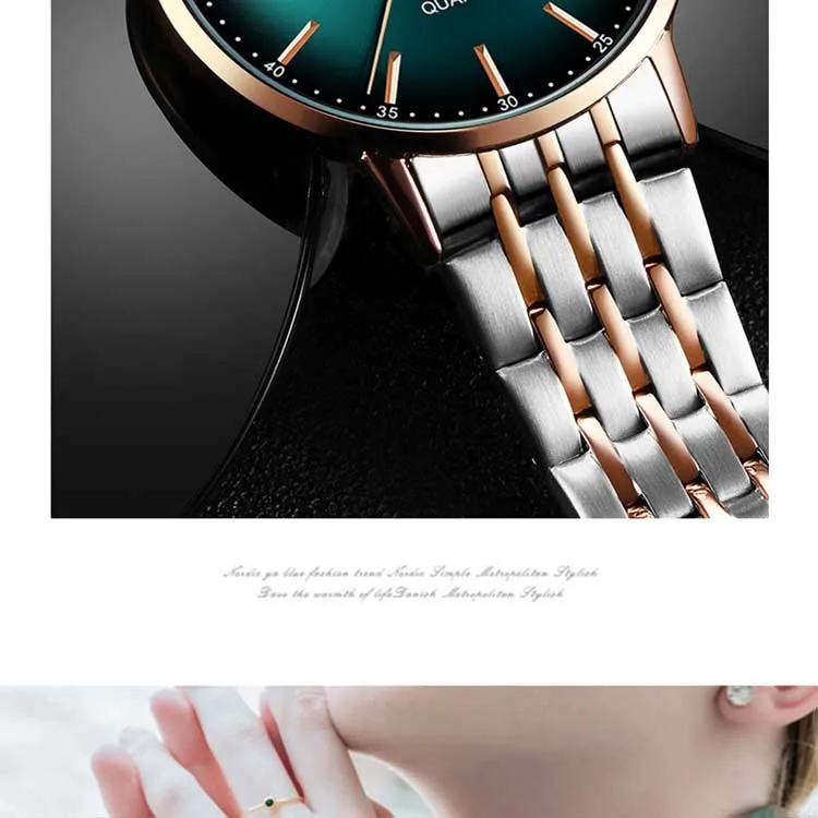 LIGE LG10037 wholesale green mens quartz watch 2021 Stainless steel band Waterproof date display Simple Casual relogio musculino