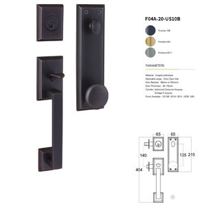 Poignée de porte intérieure en bois pour villa de luxe, ensemble de serrures en cuivre brillant argenté pour chambre à coucher - Product Image 1