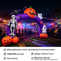 Arche gonflable géante d'Halloween Citrouille et Fantôme, imperméable, pour l'extérieur, la cour, la maison hantée, la décoration d'entrée de fête