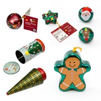 Boîte en étain personnalisée de qualité alimentaire, forme spéciale, série de Noël créative, boîte cadeau en étain pour gâteau, bonbons, biscuits, chocolat