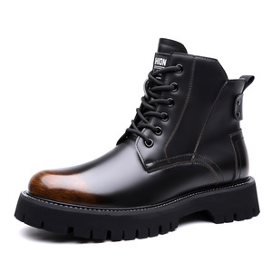 2026 New Style High-Top Chunky Toe Leather Shoes British Style Versatile Workwear & Motorcycle Ankle <b>Boots</b> - Product Image 5