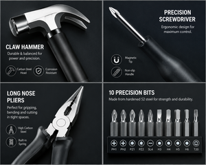 14PCS REEKE Carbon Steel Multifunctional Tool <b>Set</b> Hammer Pliers <b>Screwdriver</b> Utility Knife <b>Bits</b> OEM ODM OBM 3-Year Warranty - Product Image 2