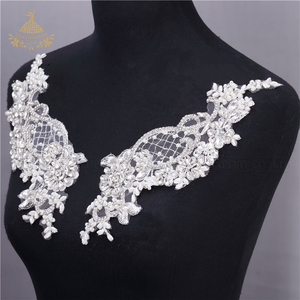 Nguyên Bản Handmade Đính Cườm Cô Dâu Sequin Sash Hotfix Rhinestone Thân Đường Viền Cổ Áo Pha Lê May Trên Rhinestone Đính - Product Image 1