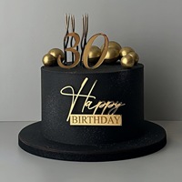 Grenzüberschreitender Stil Moderner Wiederverwendbarer Umweltfreundlicher Acryl-Buchstaben-Kuchendekorations-Set „Happy Birthday“ Kuchenaufsätze Zubehör