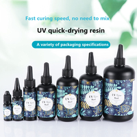 Productos Populares INTODIY 50g Pegamento de Resina UV de Curado Resina Epoxi UV Dura en Botella Plana para Arte, Manualidades y Adornos