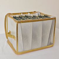 Caja de Almacenamiento de Tela con Cartón para Navidad, Forma Cuadrada, Capacidad de 6-20L