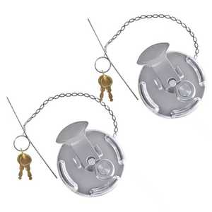 Tapa de Tanque de Combustible para Camión Jm, de Aluminio Gris Plateado, con Cadena y Llave, para Camiones Peterbilt - Product Image 1