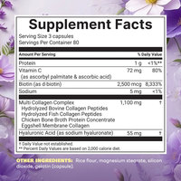 Complexe multi-collagène pour femmes avec biotine, vitamine C, acide hyaluronique, 5 types de capsules