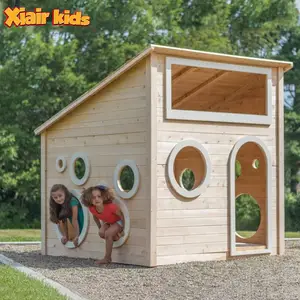 Xiair 도매 주택 야외 역할 놀이 집 목조 주택 어린이 야외 유치원 보육 유치원 놀이 집