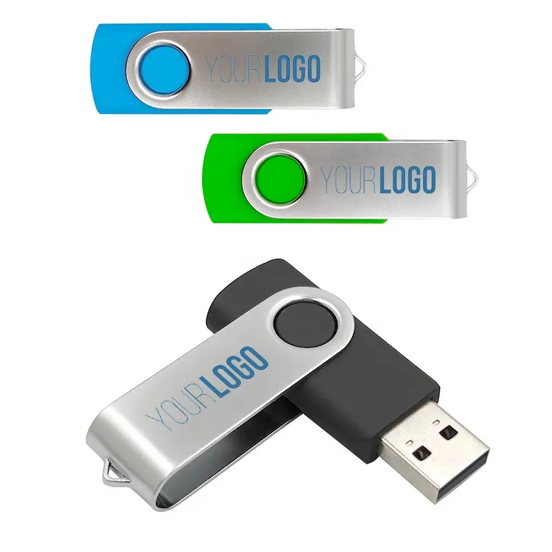 Benutzer definiertes Logo Schwenkbares USB-Flash-Laufwerk 2.0 3.0 Memory Stick 1GB 2GB 4GB 8GB 16GB 32GB 64GB USB-Stick 128GB 512GB Pen drive Großhandel