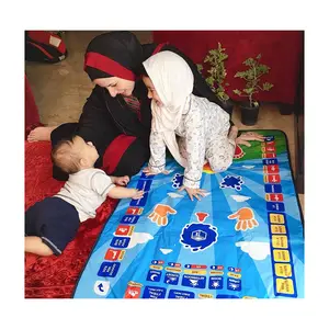 2020 nouveau Design Coloré L'islam Enfants Fête Et Cadeau Ramadan Pliable Tapis de Prière Électronique Pour Fête Musulmane