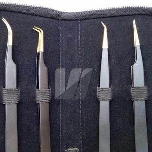 Pinzas de extensión de pestañas de acero inoxidable japonés de alta calidad logotipo personalizado punta de oro sostenible herramienta de belleza de cejas puntiagudas - Product Image 2