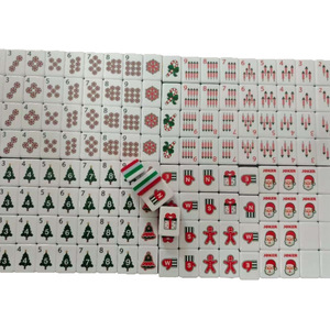 Ensemble de Mahjong de Noël, Tuiles de Mahjong Américaines pour les Fêtes, Coffret Cadeau Festif, Jeu de Mahjong Portable, Tuiles de Mahjong de Noël - Product Image 5