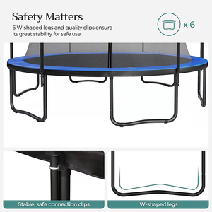Trampolín de 14 Pies para Adultos y Niños Grandes con Aro de Baloncesto, Escalera de Seguridad, Trampolín Recreativo para Jardín - Product Image 2