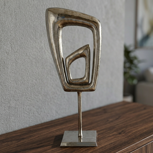 Abstract Geometric Aluminum Handmade Modern Sculpture Eco-Friendly Durable Tabletop Art for Home Office Display - Product Image 3