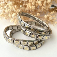 Pulsera elástica de eslabones con dijes italianos de cristal de imitación, 18 piezas, 9 mm, estilo punk, regalo para hombre, venta al por mayor