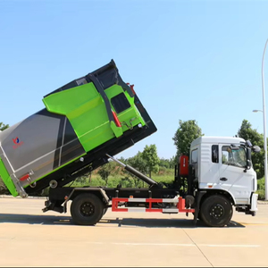 รถบรรทุกขยะแบบยกถังไฮดรอลิก Dongfeng 4x2 เกียร์ธรรมดา เครื่องยนต์ดีเซล 12-16 คิว  ชิ้นส่วนสำคัญ  ประกอบด้วย เครื่องยนต์ มอเตอร์ เกียร์บ็อกซ์ - Product Image 1