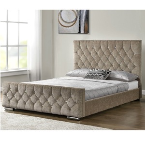 ผู้ผลิตผ้าสีดำ<span class=keywords><strong>Queen</strong></span> Upholsteredโมเดิร์นKingเตียงกำมะหยี่เตียง - Product Image 4