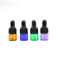 Flacon compte-gouttes vide en verre transparent ambré, mini, petit, 1ml, 2ml, 3ml, 5ml, pour échantillons d'huiles essentielles