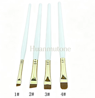 Pinceau à sourcils plat angulaire OEM d'usine, poils en nylon pour crayon eyeliner, emballage en sac OPP, kit de vente en gros personnalisé