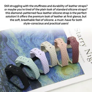 Bracelet + Étui pour Huawei <span class=keywords><strong>Band</strong></span> 6 <span class=keywords><strong>Pro</strong></span> NFC <span class=keywords><strong>7</strong></span> <span class=keywords><strong>Honor</strong></span> <span class=keywords><strong>Band</strong></span> 6 <span class=keywords><strong>7</strong></span>, Bracelet en Cuir Texturé, Bracelet en Silicone Respirant, Bracelet Intelligent Sportif - Product Image 6