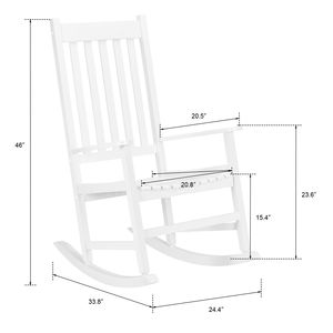 DB Outdoor/Indoor Square Wooden <b>Rocking</b> <b>Chair</b> 68.5*86*115CM <b>Rocking</b> <b>Chair</b> with Comfortable <b>Rocking</b> Motion - Product Image 6