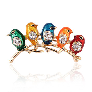 Broche Five Birds, Bijoux de Mode, Cadeaux de Banquet, Badges pour Vêtements, Bijoux pour Femme, Décoration Vestimentaire - Product Image 5