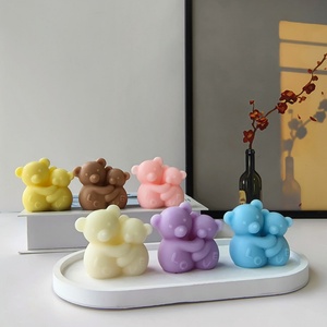 Molde de Silicona para Velas del Día de San Valentín, Molde de Osos Abrazados con la Palabra LOVE para Velas, Decoración del Hogar, Molde para Velas Aromáticas, Resina - Product Image 2