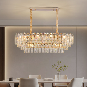 Nuovo Modello 2025 Lampadario a <span class=keywords><strong>LED</strong></span> in Cristallo Dorato per Soggiorno e Ristorante, <span class=keywords><strong>Illuminazione</strong></span> Moderna Semplice e Lussuosa - Product Image 3