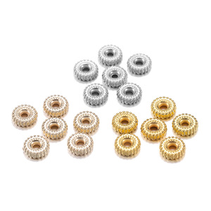 Perles entretoises pour bracelets 8 mm CCB plaqué or rhodié pour la fabrication de bijoux (bracelets et joncs) - Product Image 1