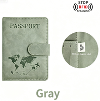 Porte-passeport multifonctionnel anti-RFID et anti-magnétique en cuir PU souple, housse antivol, portefeuille de voyage multicolore pour documents