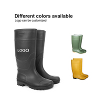 Bottes de pluie de sécurité en PVC de style italien jaune avec bout en acier respirant portable pour les saisons d'été et d'automne