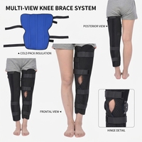 Orthèse de genou fixe en matériau éponge perforé respirant, attelle de soutien ajustable pour la récupération post-chirurgicale des ligaments