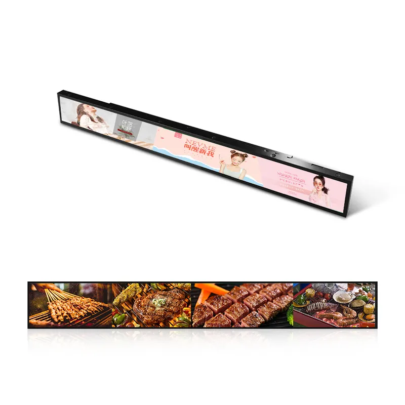 Refee 60Cm 90Cm Quảng Cáo Màn Hình LCD Siêu Căng Bar Lcd Hiển Thị Kỹ Thuật Số Biển Đăng Ban