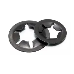 Toothed Lock Washer Carbon Steel Black Oxide Club Bearing Clip Ring Washer Star Toothed Lock Washer Retaining Starlock Washer For Shaft