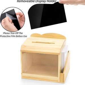 Wooden <b>Suggestion</b> <b>Box</b> With Acrylic Panel Lockable Storage <b>Box</b> For Donations And <b>Suggestions</b> - Product Image 4