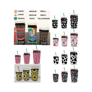 Reusable Neoprene Insulated Coffee Cup Sleeves Eco-Friendly Waterproof Insulator for Iced Coffee and Other Cold Beverages Cans