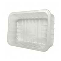 Boîtes en plastique PET de qualité alimentaire blanches, usage industriel, jetables, pour viande, nouilles, gâteaux, bonbons, emballage personnalisé, forme rectangulaire