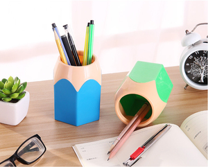 Оптовая продажа, персонализированная цветная симпатичная пластиковая подставка для ручек, каваи шестигранный стол, Гигантский Большой держатель для ручек в форме карандаша для школьников - Product Image 2