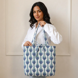 Bolso Tote de Hombro de Algodón Acolchado Hecho a Mano en India, Color Sólido, Cierre de Cremallera, Tamaño Personalizado, para Playa, Compras, Viajes y Mercado - Product Image 1