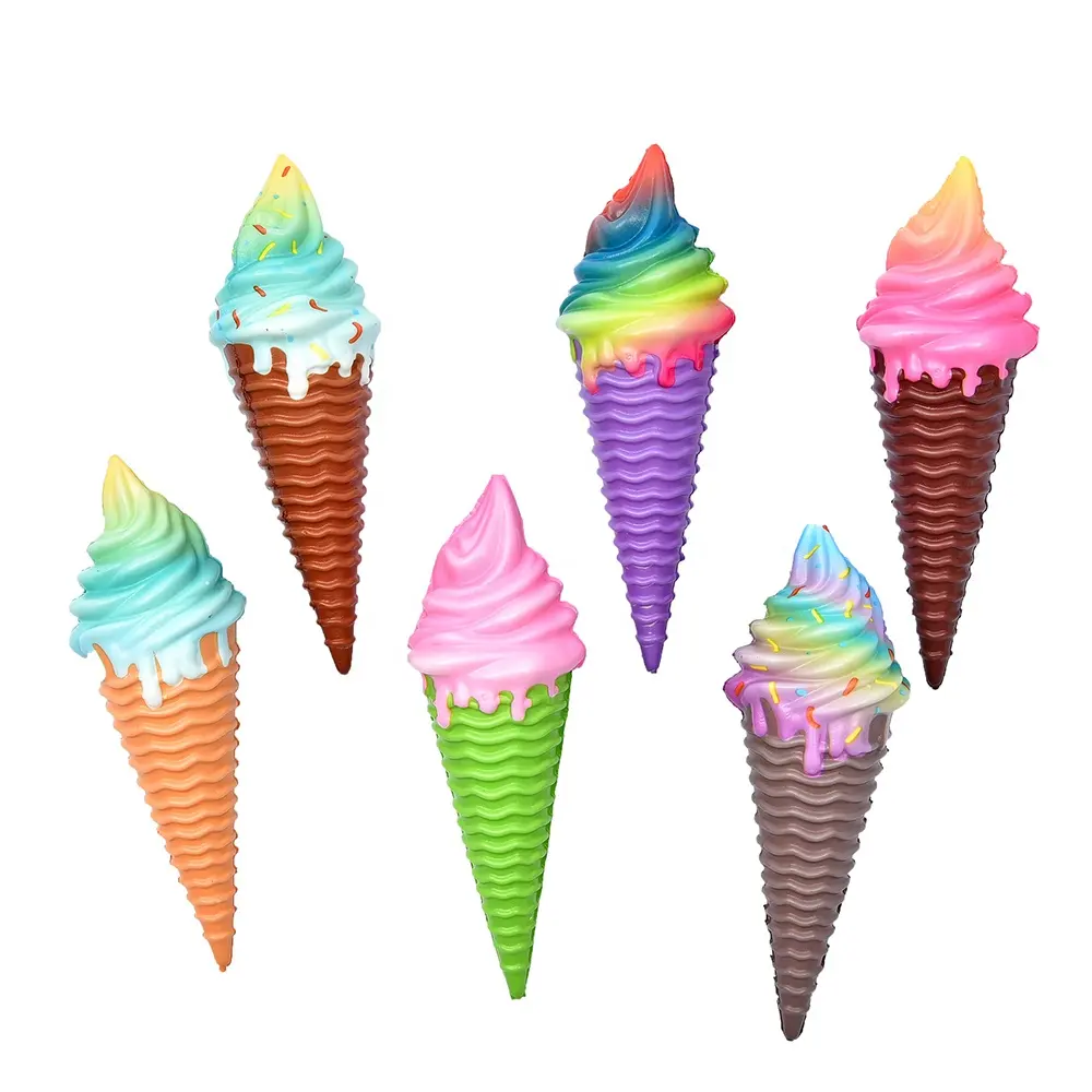Slow Rising Squishies Ice Cream Cone Wholesale Kawaii PU Spiral Food Squishy Squeeze Toys
