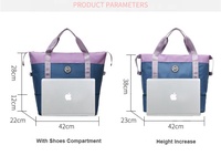Tas Tote Olahraga Custom dengan Kantong Sepatu, Bahan Nylon Anti Air, Model Blockcolor Scalable Separation Dry Wet, Sac De Tas Tasche