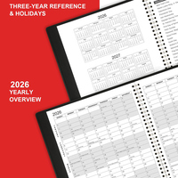 2026 Takvimi 365 Gün Günlük Plan Takvimi Not Defteri Öz Disiplin A5 Deri Kapaklı Spiral Ciltli Çevre Dostu Baskılı Altın