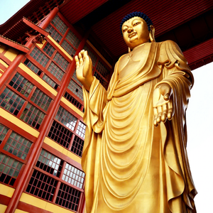 Statua di <span class=keywords><strong>Buddha</strong></span> in Bronzo Dorato Vincentaa, <span class=keywords><strong>Scultura</strong></span> Buddista per Templi, Monasteri e Progetti Iconici - Product Image 1