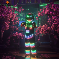 Disfraz de Robot LED con Control Remoto, Ropa Brillante, Casco de DJ para Discoteca, Color Personalizado, Plástico y Metal, para Halloween, VIP, Baile