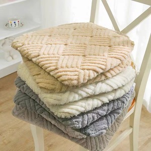 SkyjQ Rabbit Plush Seat Cushion Soft Solid Color Winter Heating <b>Chair</b> Pad For Living Room Bedroom Study <b>Office</b> - Product Image 1