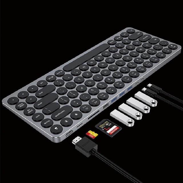Wholesale Multifunctional Type C USB 3.0 Hub Mulit Function Keyboard Docking Station With 4K30Hz SD TF Ports