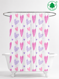 Rideau <span class=keywords><strong>de</strong></span> <span class=keywords><strong>douche</strong></span> rose et violet en PEVA, translucide, non toxique, imperméable, en plastique, rideau <span class=keywords><strong>de</strong></span> <span class=keywords><strong>douche</strong></span> standard pour <span class=keywords><strong>salle</strong></span> <span class=keywords><strong>de</strong></span> bain, décoration <span class=keywords><strong>de</strong></span> chambre <span class=keywords><strong>de</strong></span> fille - Product Image 1
